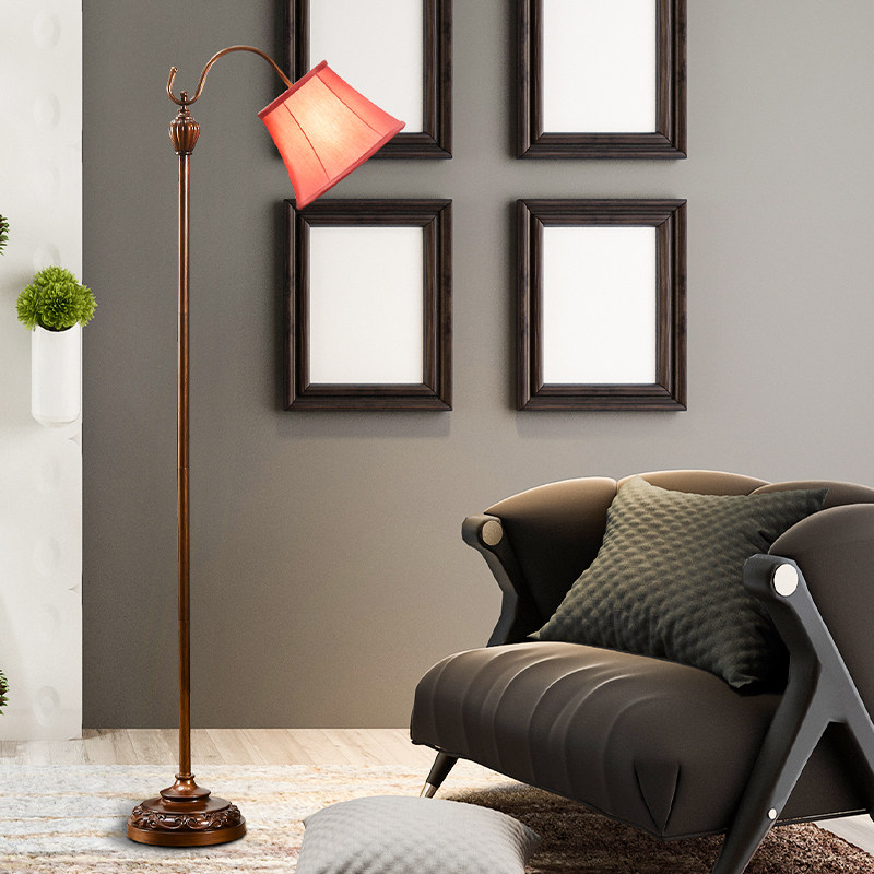 Fishing Lamp Floor Lamp American Living Room Study Creative Light Luxury European Floor Table Lamp Sofa Coffee Table Vertical Buried Lamp