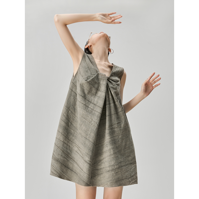 Summer's Super Pretty Niche Linen Sleeveless Vest Textured Dress Is This Year's Popular Beautiful Dress for Women Summer's Super Pretty Niche Linen Sleeveless Vest Textured Dress Is This Year's Popular Beautiful Dress for Women