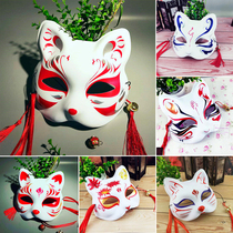 Colour drawing day style and wind fox half-face ancient windy cat face mask makeup prom Halloween cos Cartoon Mask Cat