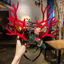 Christmas Ornaments Luminous Sensonian Big Deer Corner Hair Stirrup Head Adorned With Super Fairy Hair Clips Cute Head Stirrup Christmas Hair Accessories