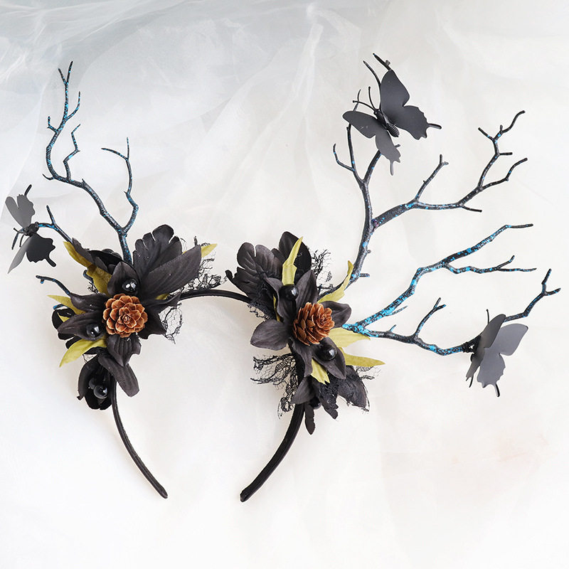 Halloween Christmas headband headband antlers hairpin super fairy Mori light-emitting jewelry hair accessories headdress children adults