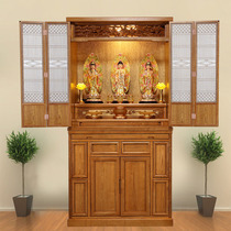 Buddha cabinet Buddhist shrine vertical cabinet with door simple Shenlou for Taiwan incense case Buddha platform modern household supply cabinet solid wood economical
