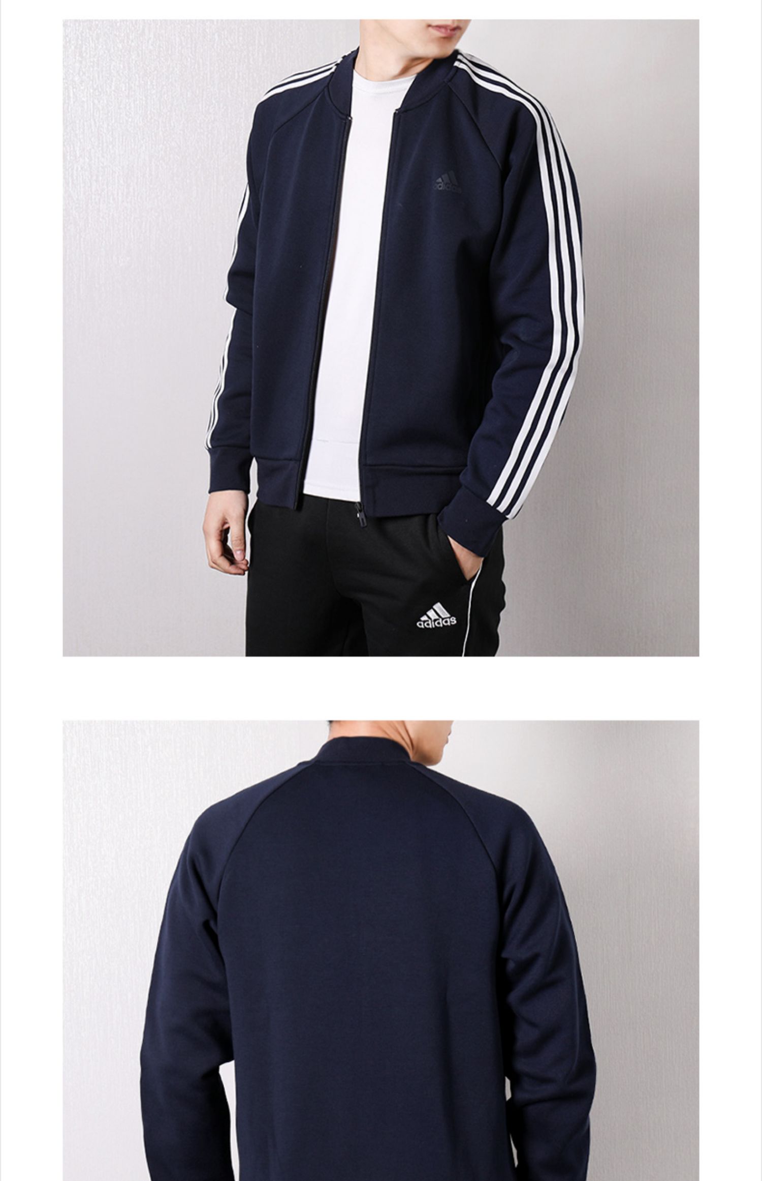 Áo sơ mi nam Adidas 2019 mùa xuân mới đứng cổ áo cardigan áo khoác giản dị áo khoác thể thao trench coat DW4673 - Áo gió thể thao áo khoác nam gió