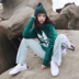 Adidas Adidas Cỏ ba lá áo len nữ thể thao màu xanh lá cây áo thun lỏng lẻo - Thể thao lông cừu / jumper áo thun hoodie Thể thao lông cừu / jumper