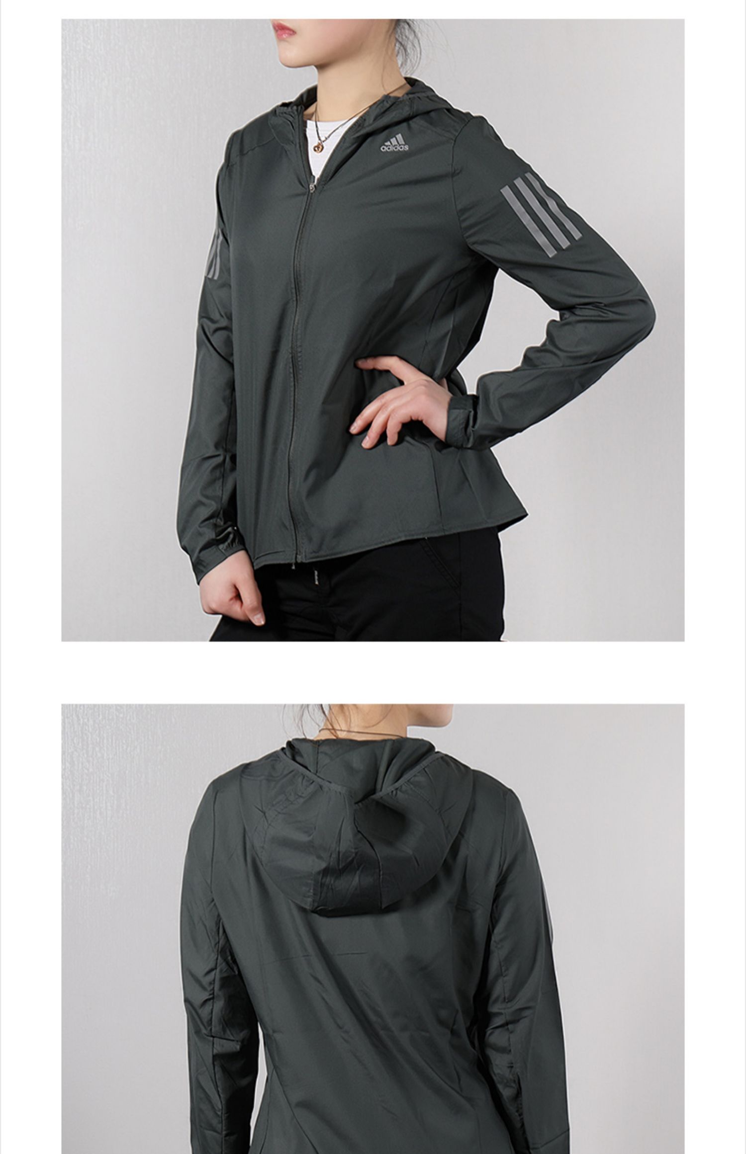 Áo khoác nữ Adidas 2019 mùa xuân mới trùm đầu áo khoác chống gió thể thao tập thể dục áo gió DQ2603 - Áo gió thể thao áo gió thể thao
