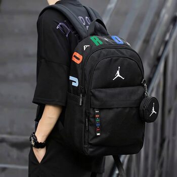 Nike jordan backpack men's bag women's bag 2026 new student school bag large capacity outdoor travel bag backpack