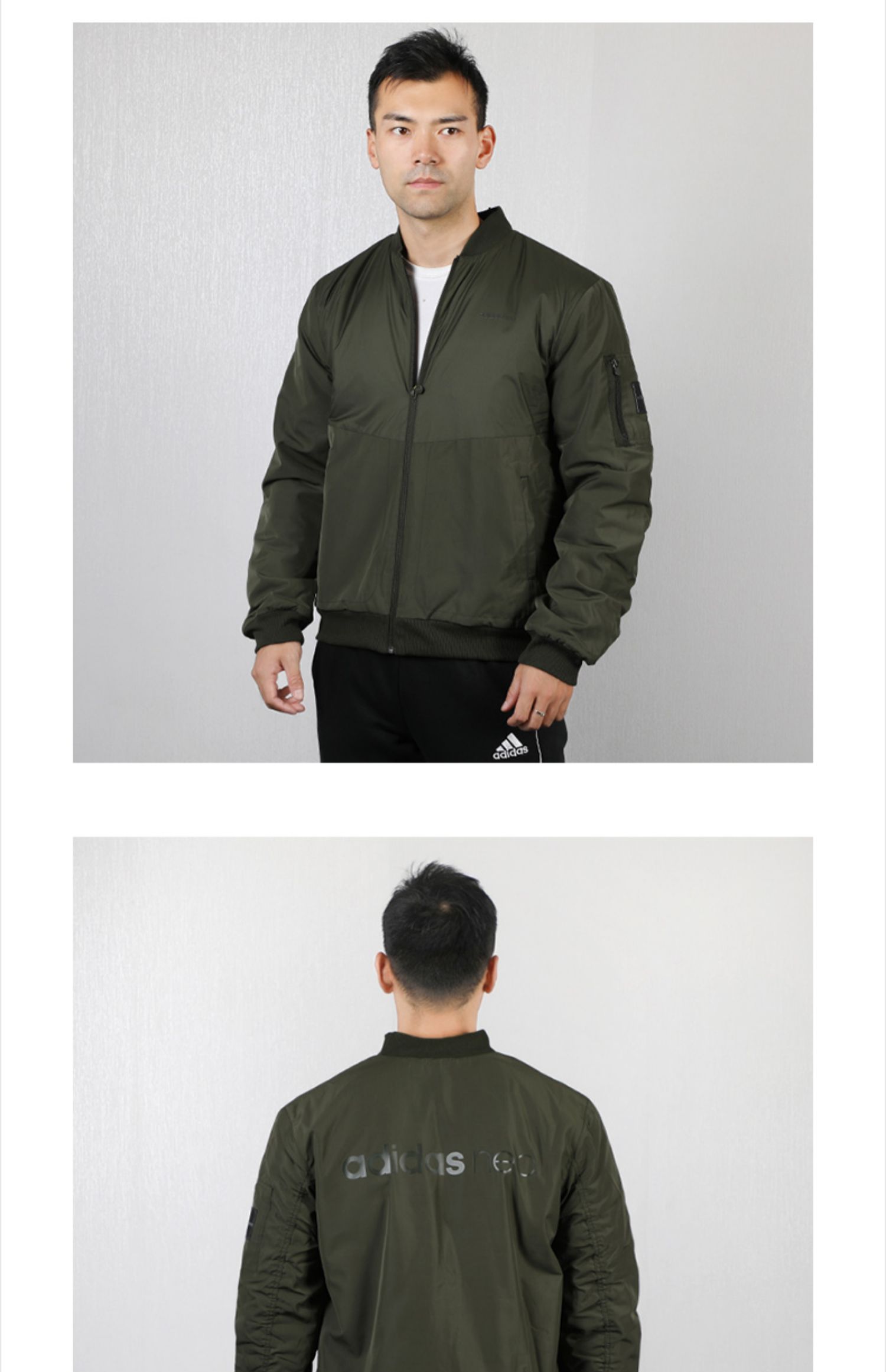 Áo khoác nam Adidas / Adidas NEO 2019 mùa thu mới cổ áo đứng giản dị quần áo cotton thể thao ấm áp EI4379 - Quần áo độn bông thể thao áo lông vũ dáng dài uniqlo