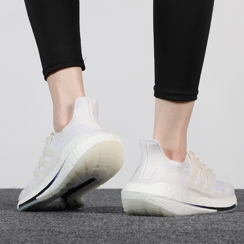 阿迪达斯厚底缓震轻便慢跑运动女鞋2021夏季新款休闲跑步鞋FX7730