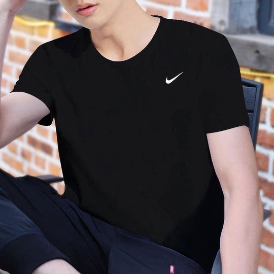 Nike official website authentic men's black round neck casual sports T-shirt short-sleeved trousers two-piece summer suit men