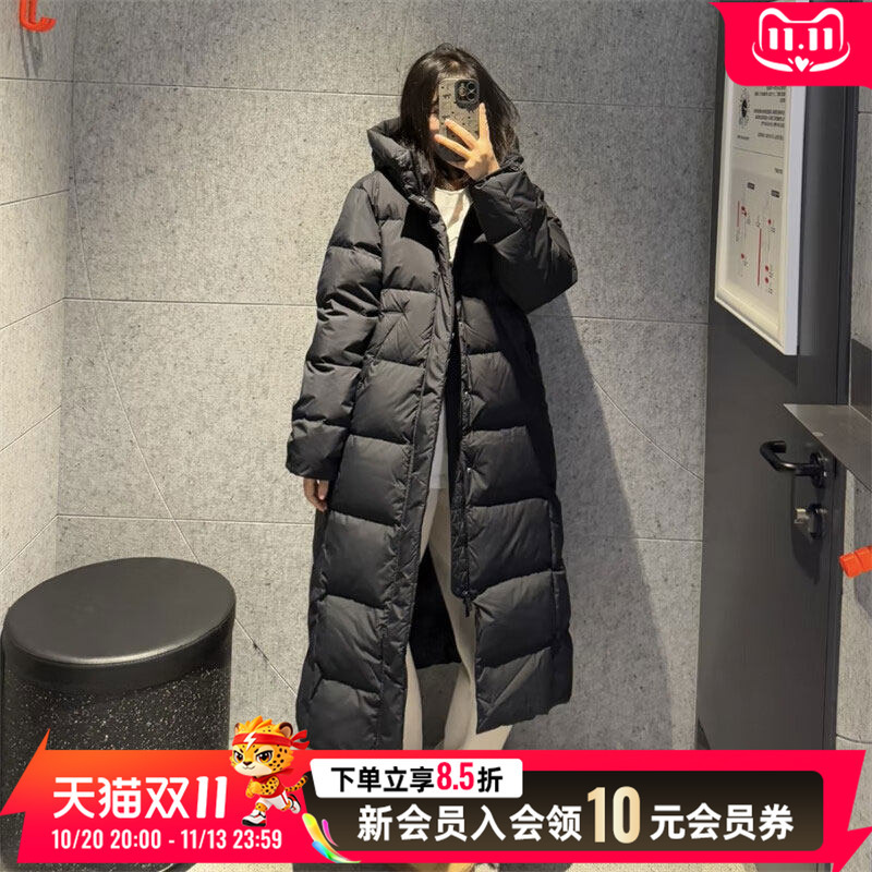 Nike Men's and Women's Black Long Thick down Jacket 26 Autumn New Sports Casual Wear Warm Jacket