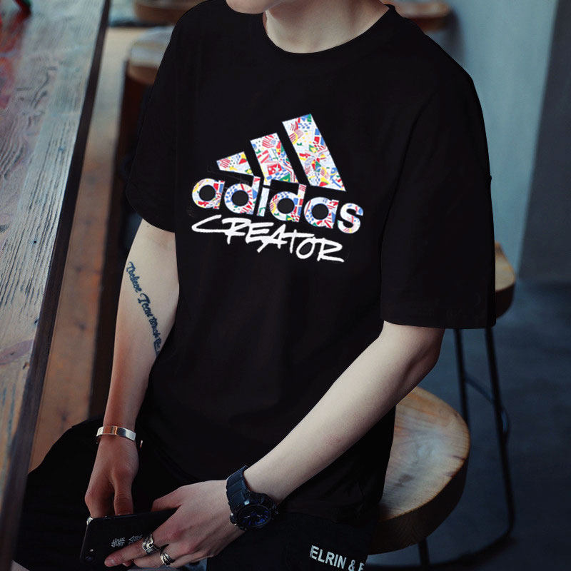 Adidas阿迪达斯短袖男2021夏季新款印花半袖休闲运动T恤潮FN1745
