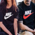 NIKE Nike tay ngắn nam và nữ có móc lớn mùa hè thoáng khí nửa tay áo thun cổ tròn cặp rộng áo thun 846469- - Áo phông thể thao tank top nam Áo phông thể thao