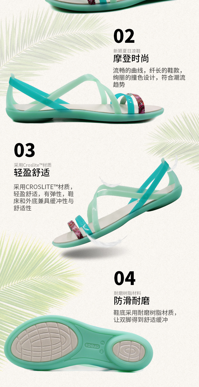 Crocs card Giày Luo Chi nữ 2018 hè Isabella hoa ngoài trời giày đi biển quai dép 205150 - Khởi động ngoài trời giày safety jogger