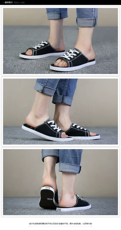 Giày nam Converse Giày nữ 2018 vải mùa hè cổ điển thoáng khí một chân mang dép thể thao và dép thường giày 150249