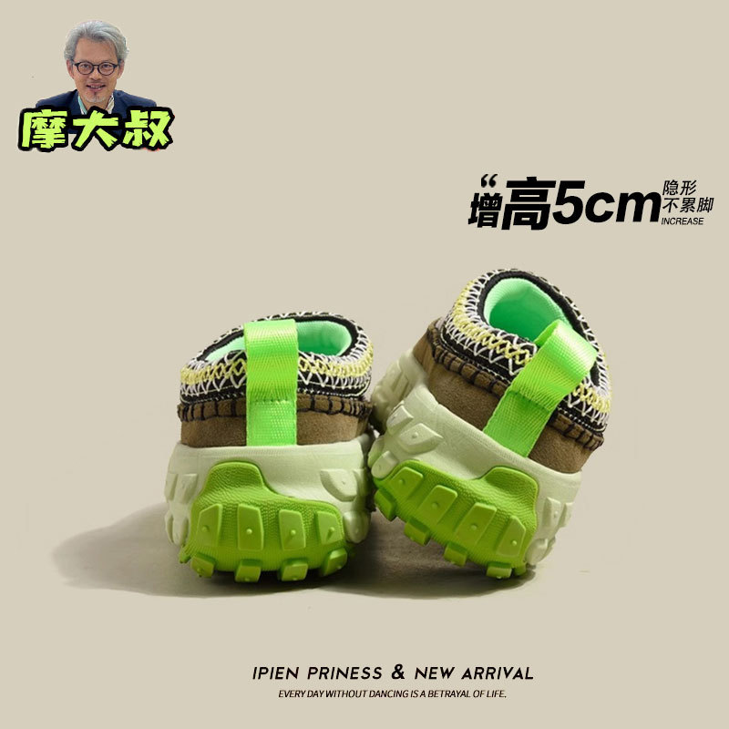 [High Quality] Tasman Thick-Soled Tire-Soled Slip-On Men's and Women's Height-Increasing Summer New Casual Baotou Slippers