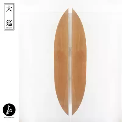 New Chinese large door handle log solid wood aluminum alloy glass door handle split double switch semi-circular hotel push pull