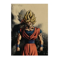 Dragon Ball, классический мультяшный японский ретро кожаный постер