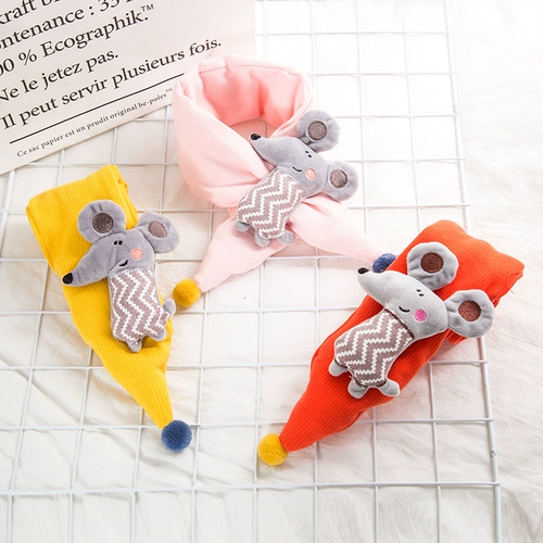 Милый детский зимний шарф подходит для мужчин и женщин, мультяшный утепленный удерживающий тепло шарф-платок