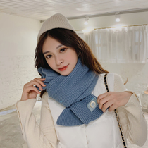 Japanese autumn and winter cute short warm small scarf Korean version of student knitted girl wild retro ins bib