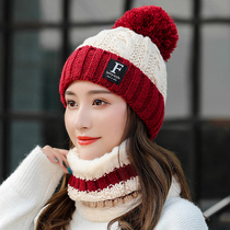 Hat womens winter knitted wool hat ear warm thick Korean version of autumn and winter riding electric car velvet wind cap