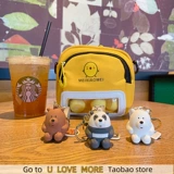 Симпатичный мультфильм сидит медведь для брелокю для творческой автомобильной сумки аксессу