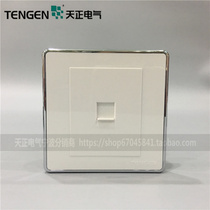 TENGEN Tianzheng Electric 86 type panel T3 silver edge series telephone socket panel T3-DH