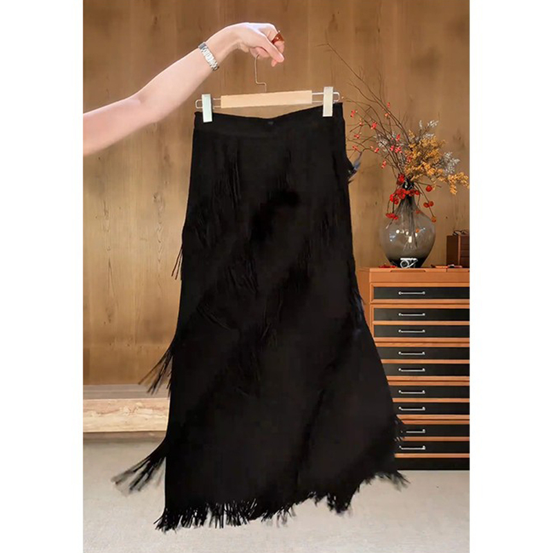 Korean Dongdaemun Summer New Fashion Commuter Style Niche Design Three-Dimensional Cut Tassel Slimming Versatile Skirt
