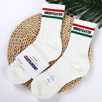 UNDEFEATED five bars socks men and women long tube cotton towel bottom tide brand basketball skateboard sports socks high tube