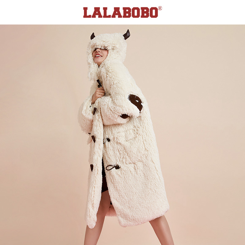 (Sao phù hợp với tư nhân) LALABOBO2019 Slim vừa chớm nở Imitation Cashmere đội mũ trùm đầu áo khoác Nữ) L19D-WWRW12