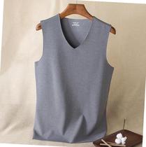 Undershirt close-fitting winter incognito warm vest mens velvet thickened large size fat base De Velvet tide low-collar underwear sleeveless