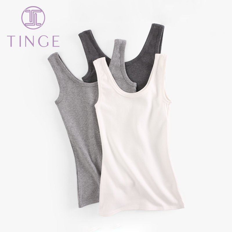 2 Pieces Vest Sleepwear Women's Home Residence Spring Autumn White Beating Bottom Harnesses Full Cotton Pure Cotton Inner Hitch Beauty Back Underwear With Chest Cushion