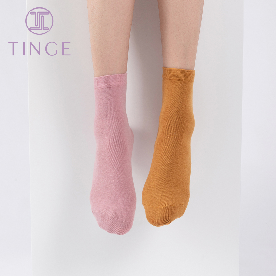 5 pairs OFTINGE combed cotton color ladies socks ins tide Japanese socks children spring and autumn breathable non-slip