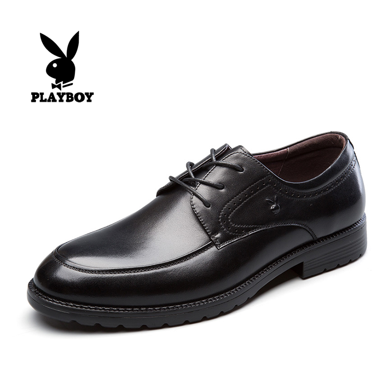 PLAYBOY/花花公子花花公子春秋款式牛皮英伦商务正装男士系带皮鞋