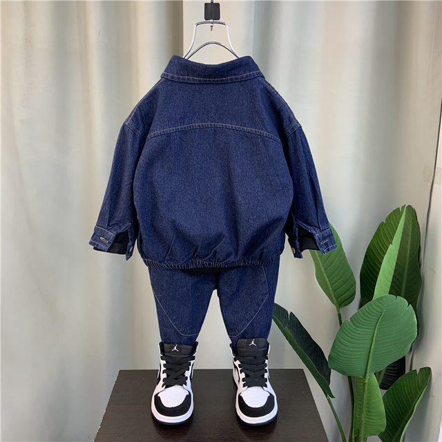 Children's clothing boys spring suits 2022 new foreign style baby trend children's net red fashionable and handsome denim clothes