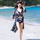 Bikini ba mảnh áo tắm xẻ tà gợi cảm áo tắm nữ bảo thủ bụng áo kích thước ngực trong gió hàn quốc mỏng - Bikinis