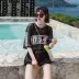 Áo tắm thể thao nữ chia bikini ba mảnh ngực nhỏ tụ tập che bụng thon gọn bảo thủ góc phẳng áo tắm suối nước nóng - Bộ đồ bơi hai mảnh 	áo tắm 2 mảnh cho bé gái	 Bộ đồ bơi hai mảnh