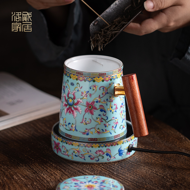 Office of jingdezhen ceramic tea set tea cups to separate Office cup filter tea cup thermostatic mugs