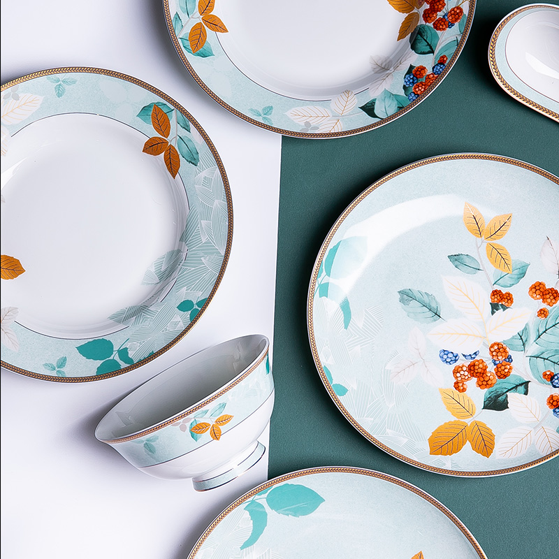 The dishes suit household Chinese jingdezhen ceramic tableware suit individuality creative ceramic dishes chopsticks combination