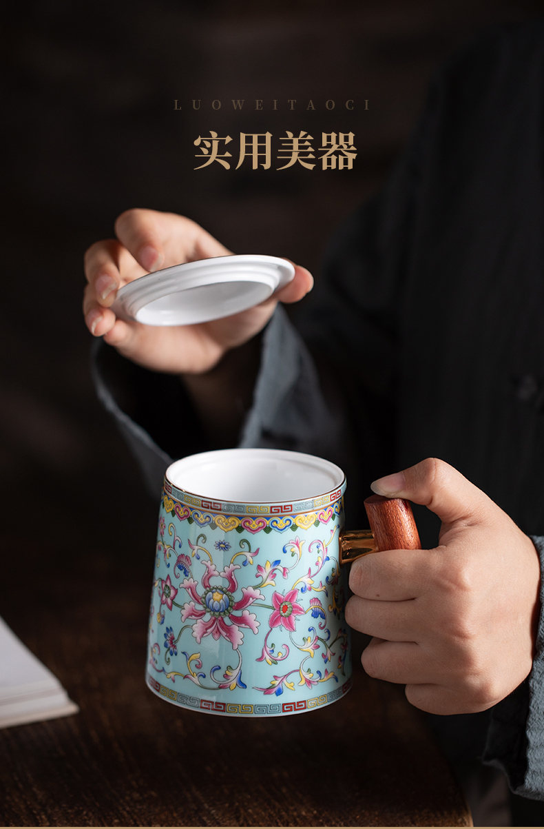 Office of jingdezhen ceramic tea set tea cups to separate Office cup filter tea cup thermostatic mugs