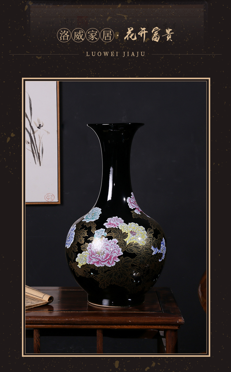 Jingdezhen ceramic flowers large ground vase furnishing articles sitting room flower arranging, furnishing articles gifts of adornment of Chinese style restoring ancient ways