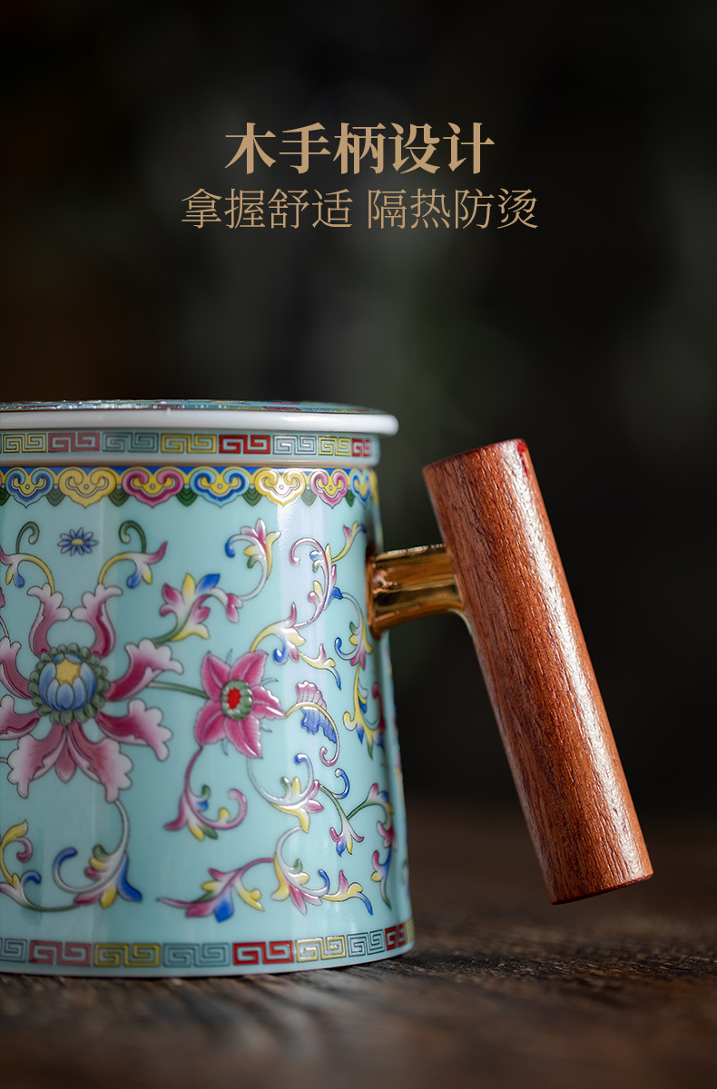 Office of jingdezhen ceramic tea set tea cups to separate Office cup filter tea cup thermostatic mugs