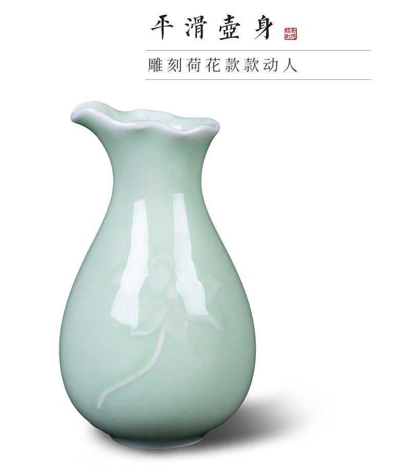 Jingdezhen ceramic temperature wine pot of wine suit green glaze hot hot wine warm hip home wine and rice wine liquor cup