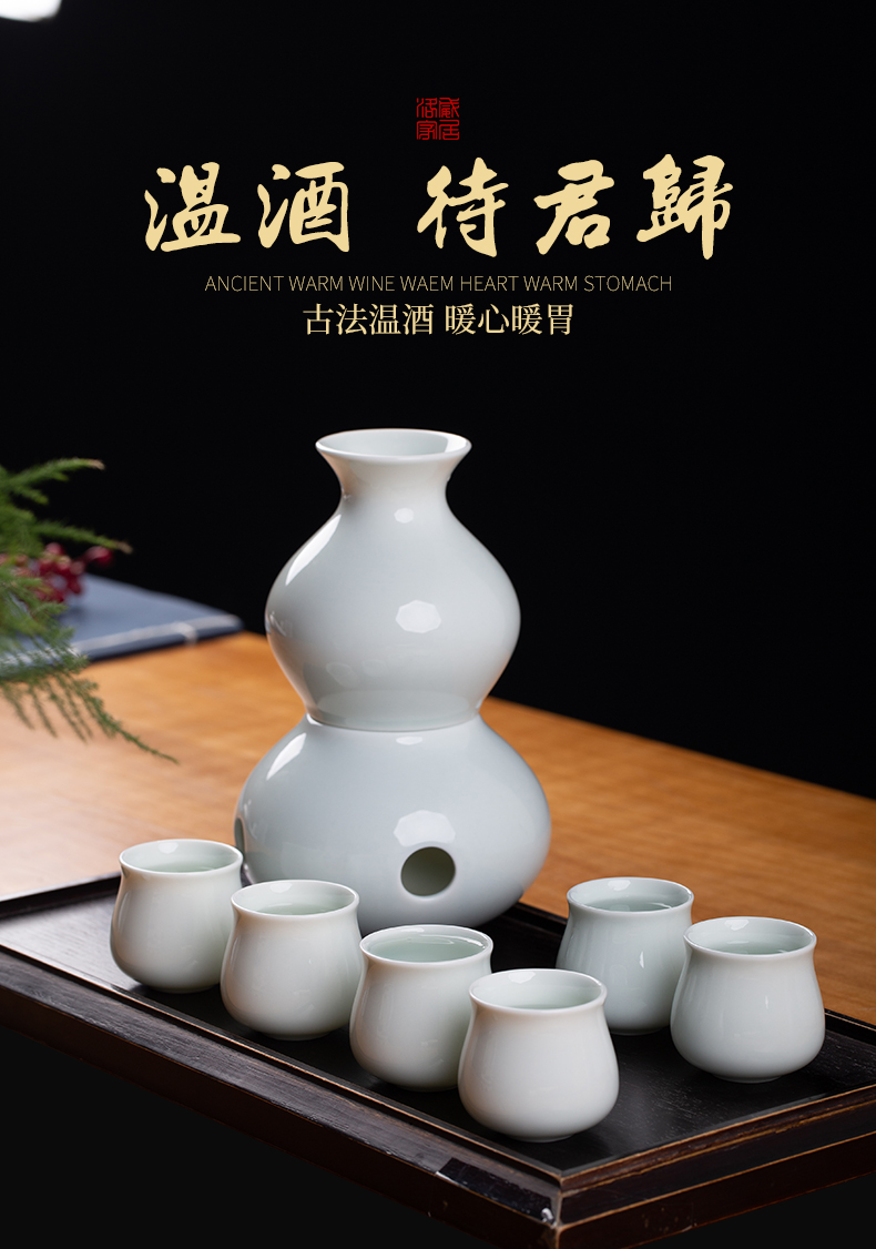 Glass wine liquor home runs small wine drinking cups of jingdezhen ceramic temperature wine suits for a small handleless wine cup