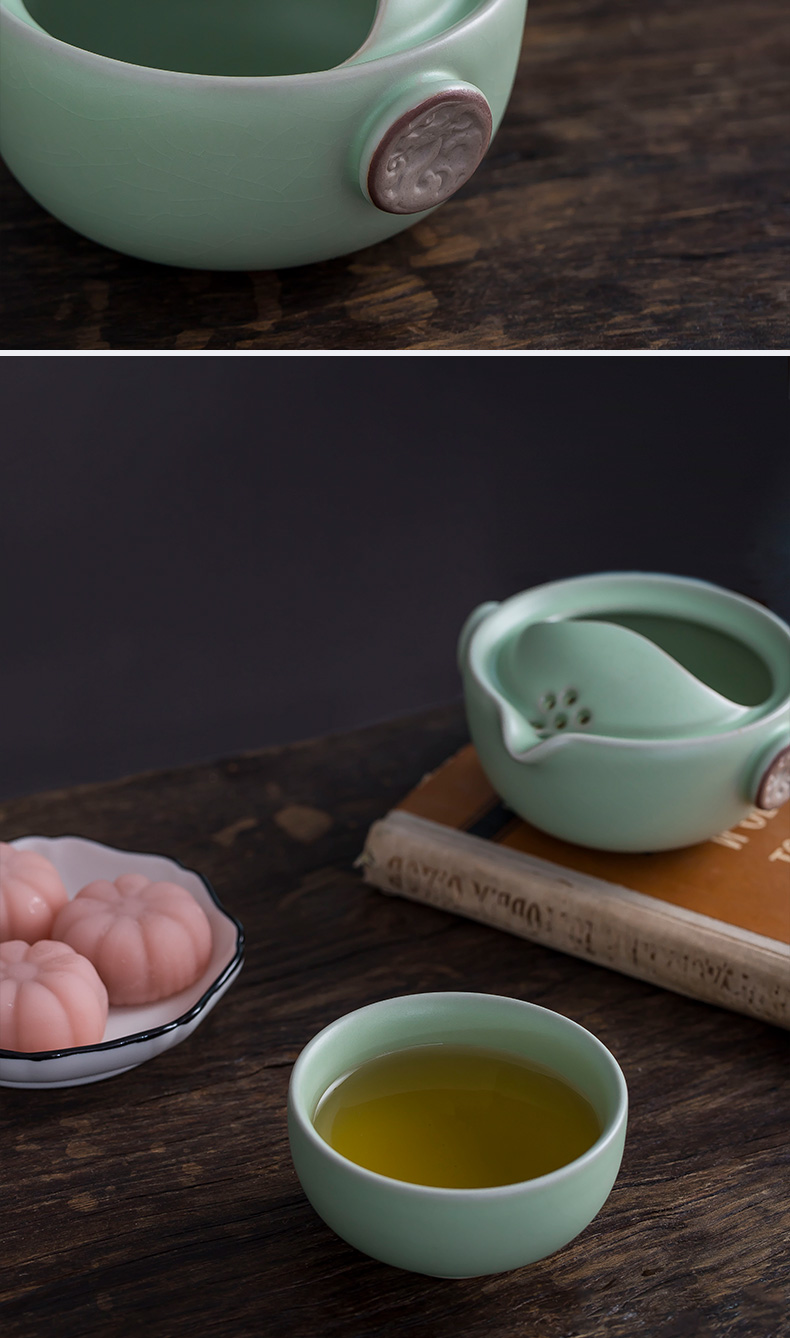 Your up crack cup a pot of 2 CPU use portable travel hand grasp pot of jingdezhen ceramic kung fu tea set CPU