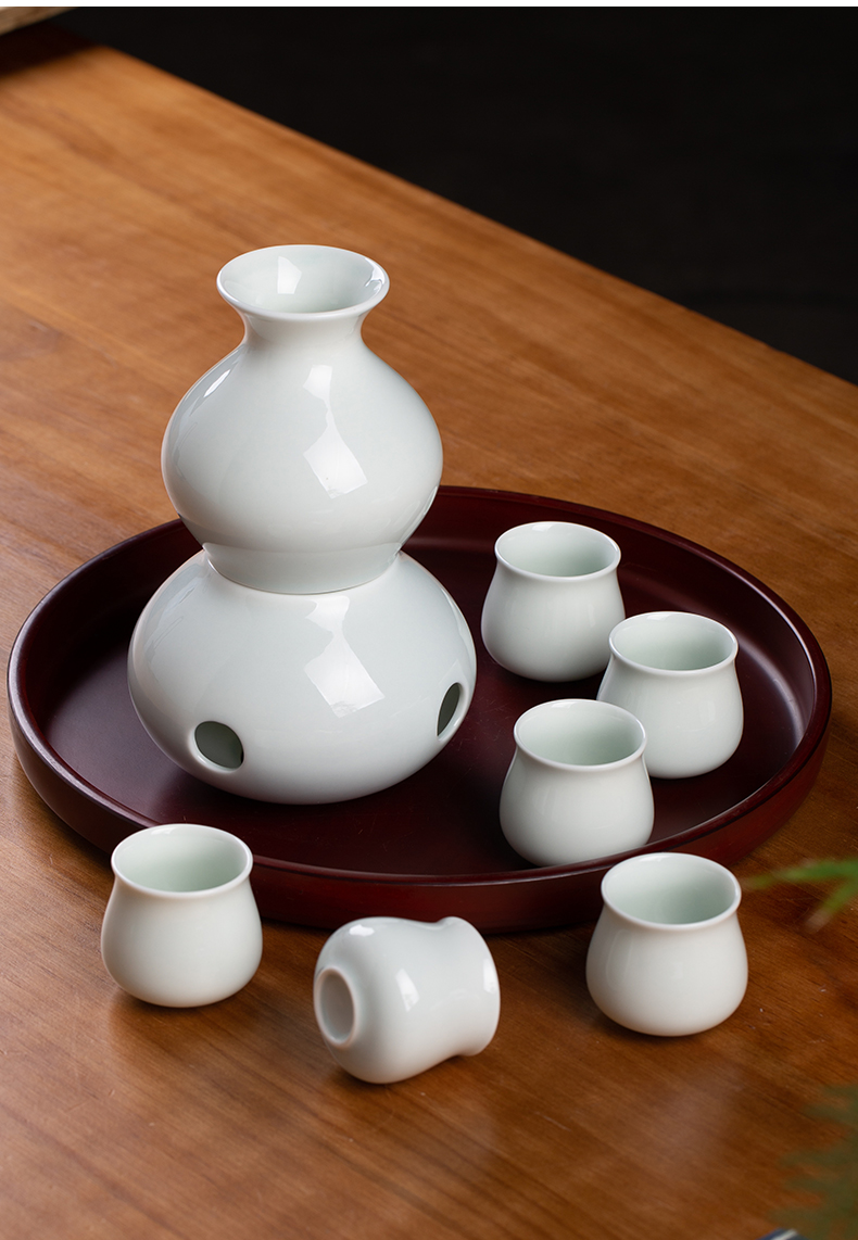 Glass wine liquor home runs small wine drinking cups of jingdezhen ceramic temperature wine suits for a small handleless wine cup