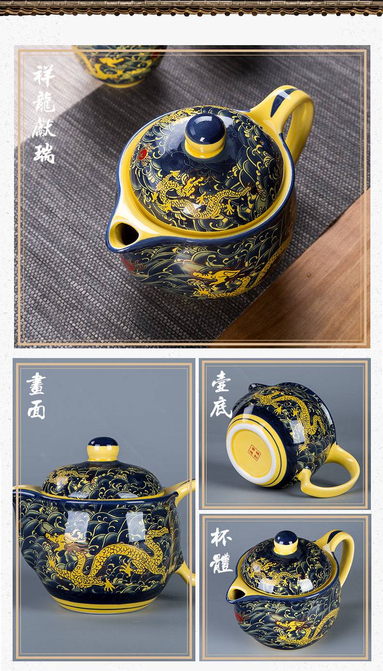 The ceramic teapot double anti hot filter single pot of household drinking water bottle jingdezhen kung fu tea teapot