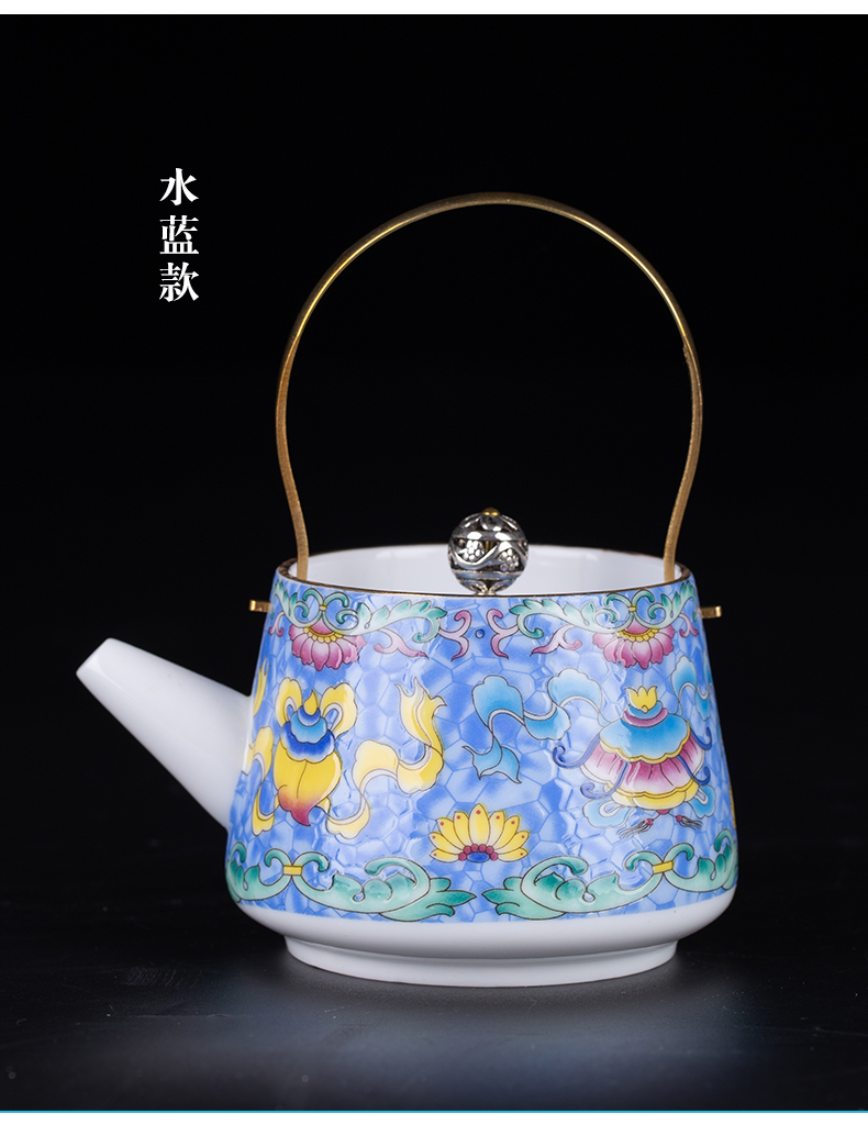 Grilled, flower ceramic teapot single pot home little teapot teacup ceramic small mini girder pot teapot