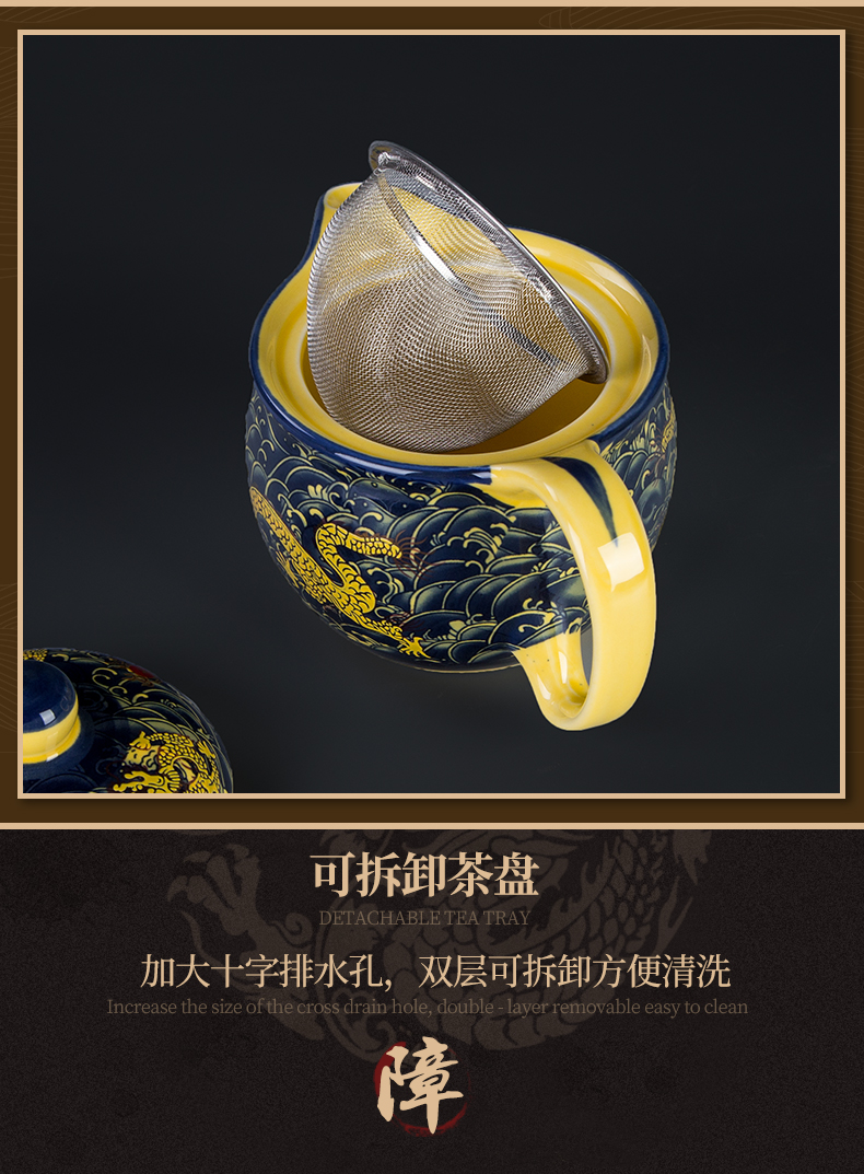 The ceramic teapot double anti hot filter single pot of household drinking water bottle jingdezhen kung fu tea teapot