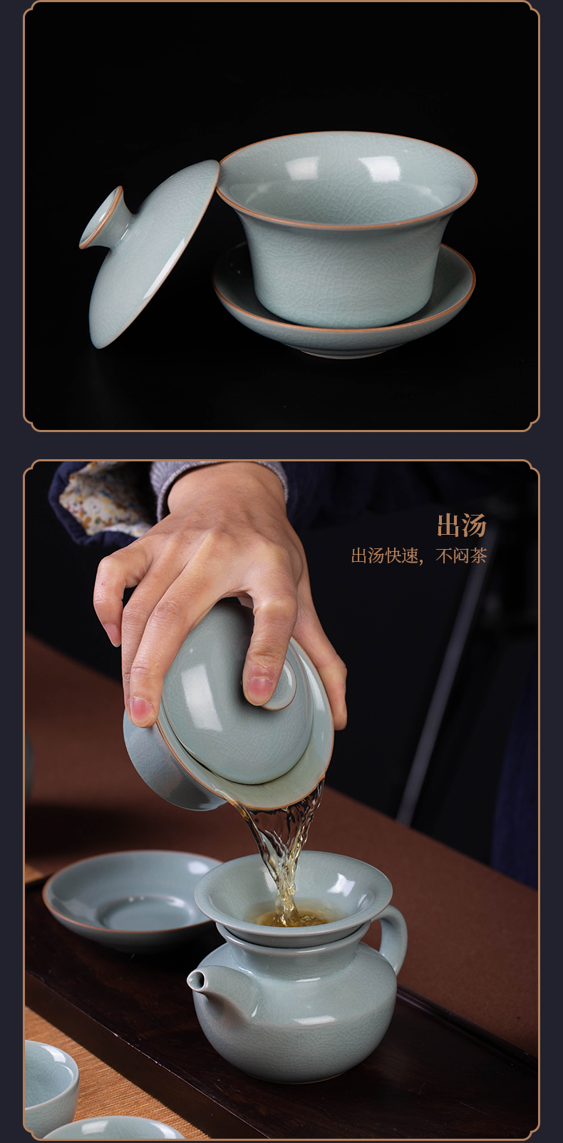 Your up the was set home sitting room jingdezhen ceramic kung fu tea tureen teapot teacup of a complete set of gift boxes