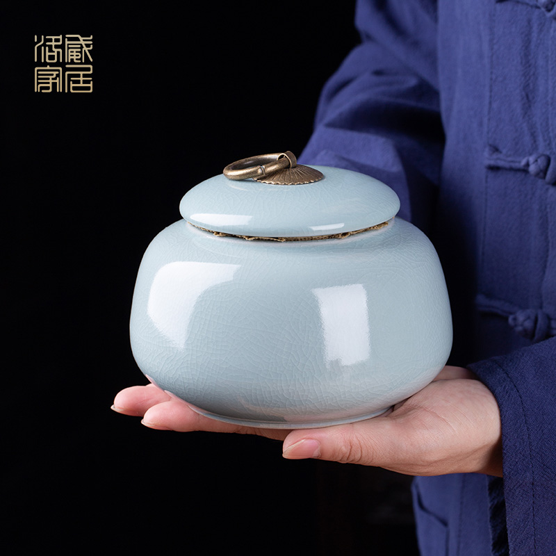 And your up with jingdezhen ceramic seal pot tea caddy fixings portable puer tea storage POTS tea accessories